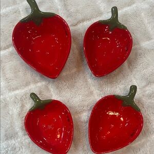 Strawberry Shaped Ceramic measuring Bowls